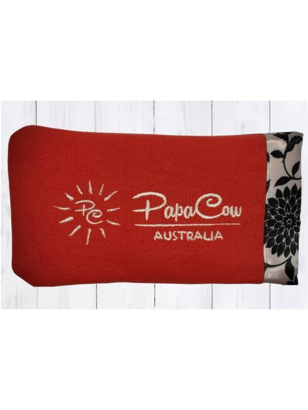 Tangerine Phone/Glasses Case (Floral Trim, White Text, White Logo)