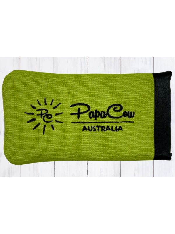 Lime Green Phone/Glasses Case (Black Trim, Black Text, Black Logo)