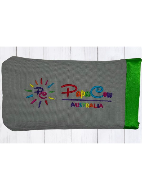 Dove Grey Phone/Glasses Case (Green Trim, Rainbow Text S., Rainbow Logo)