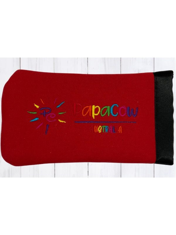 Crimson Phone/Glasses Case (Black Trim, Rainbow Text, Rainbow Logo)