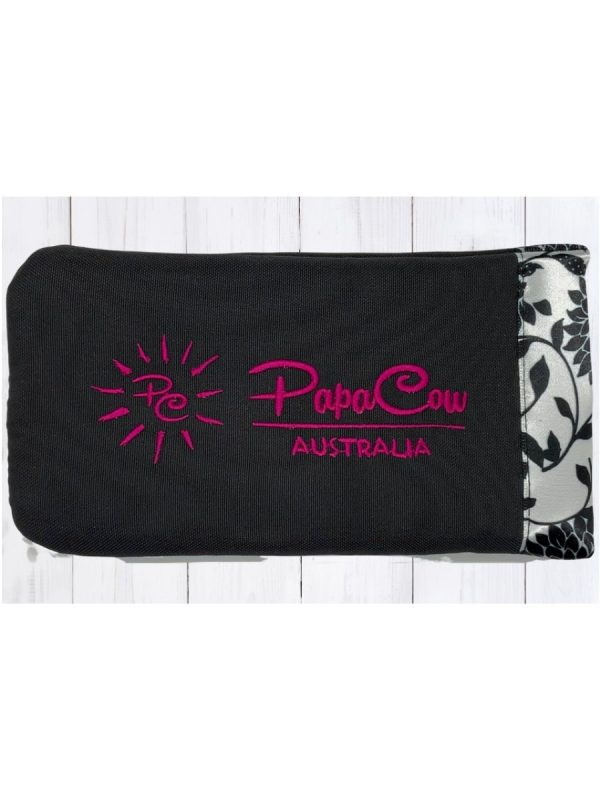 Raven Phone/Glasses Case (Floral Trim, Pink Text, Pink Logo)