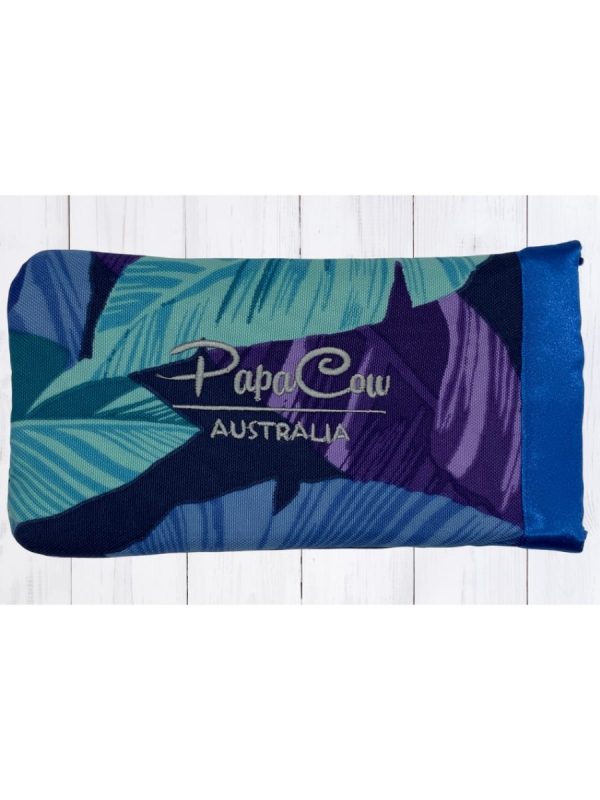 Winter Frond Phone/Glasses Case (Dark Blue Trim, L. Grey Text)