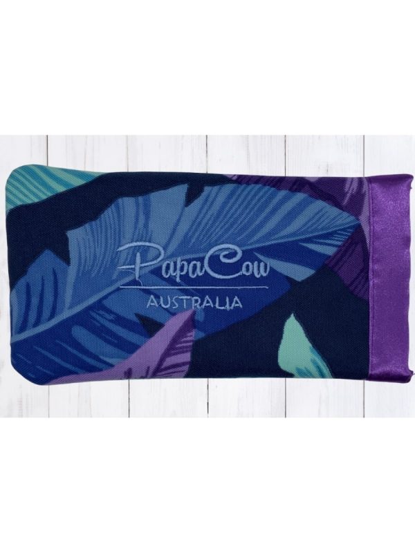 Winter Frond Phone/Glasses Case (Purple Trim, L. Blue Text)
