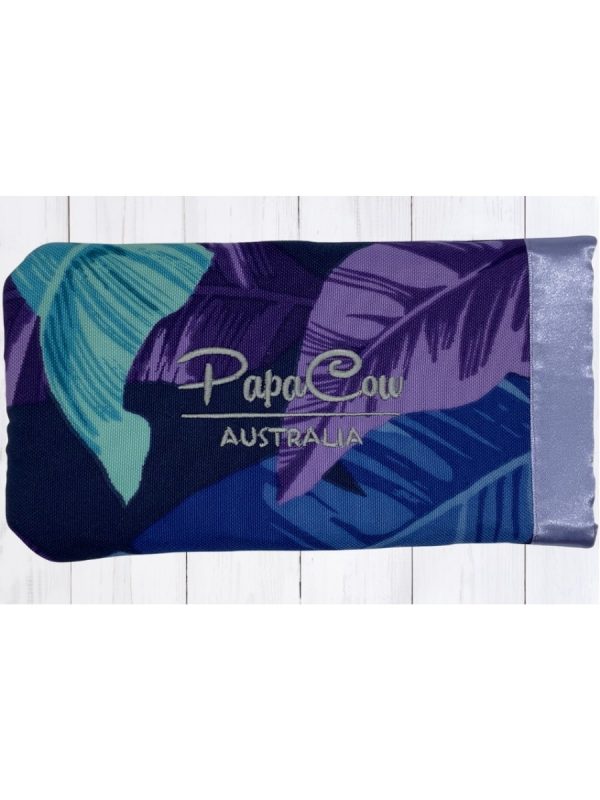 Winter Frond Phone/Glasses Case (Mauve Trim, L. Grey Text)