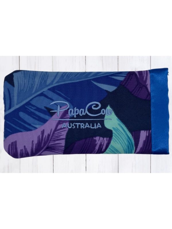Winter Frond Phone/Glasses Case (D. Blue Trim, L. Blue Text)