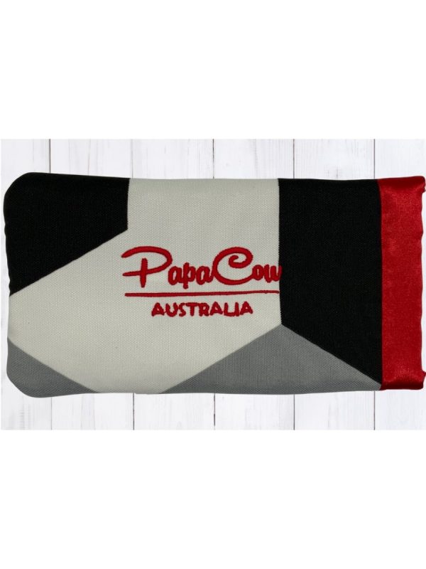 Geometric Phone/Glasses Case (Red Trim, Red Text)
