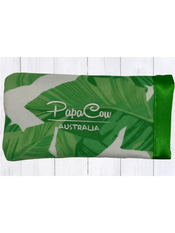 Green Foliage on White Phone/Glasses Case (L. Green Trim, White Text)