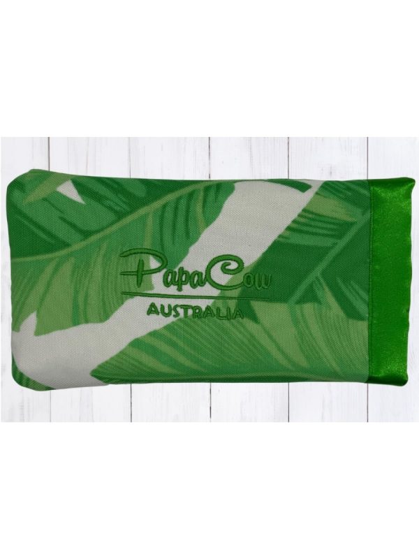 Green Foliage on White Phone/Glasses Case (L. Green Trim, Green Text)