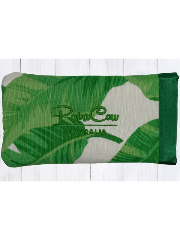 Green Foliage on White Phone/Glasses Case (D. Green Trim, Green Text)
