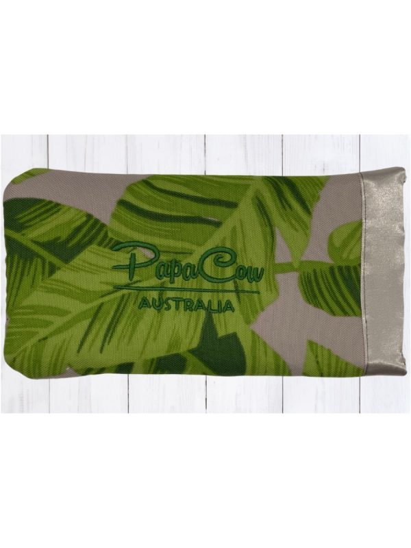 Green Foliage on Grey Phone/Glasses Case (L. Grey Trim, D. Green Text)