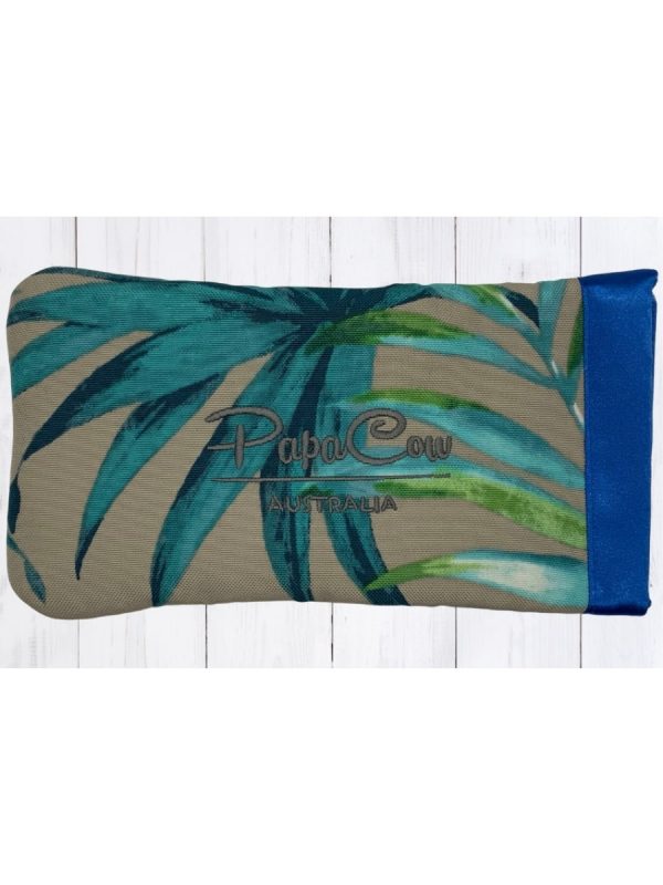 Blue/Green Foliage on Grey Phone/Glasses Case (D. Blue Trim, D. Grey Text)
