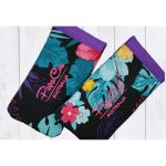 Black Floral Phone/Glasses Case (Purple Trim, Pink Text) - Image 2