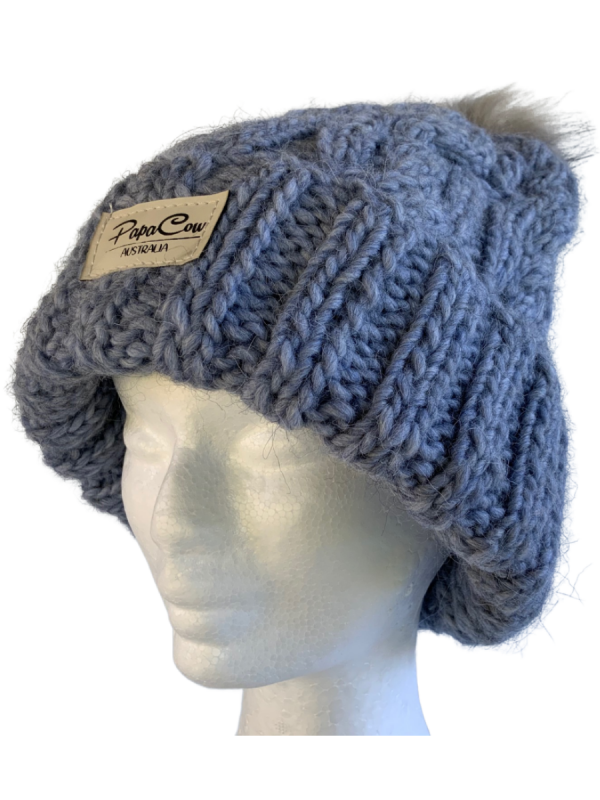 Steel Blue Cable Beanie