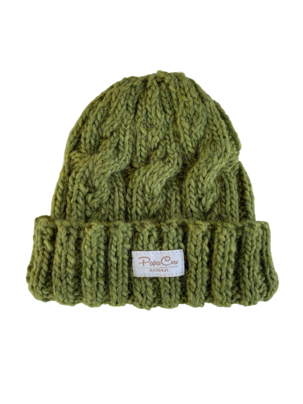 Seaweed Green Cable Beanie