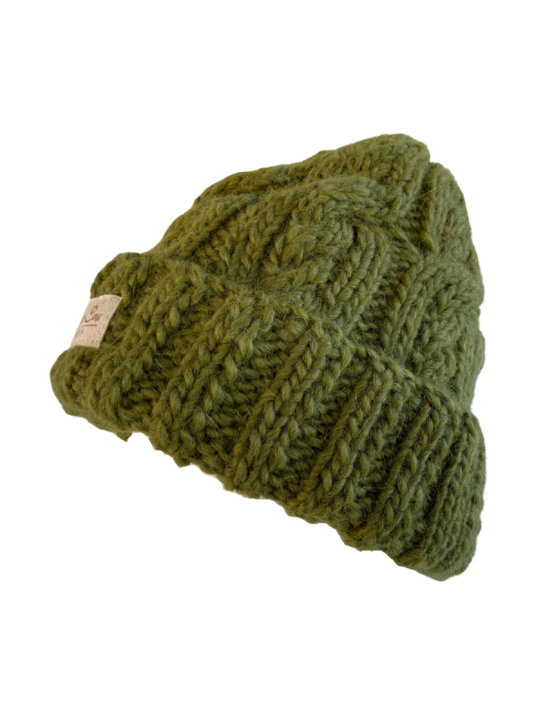 Seaweed Green Cable Beanie - Image 2