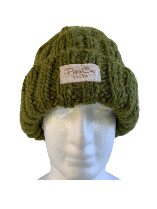 Seaweed Green Cable Beanie - Image 4