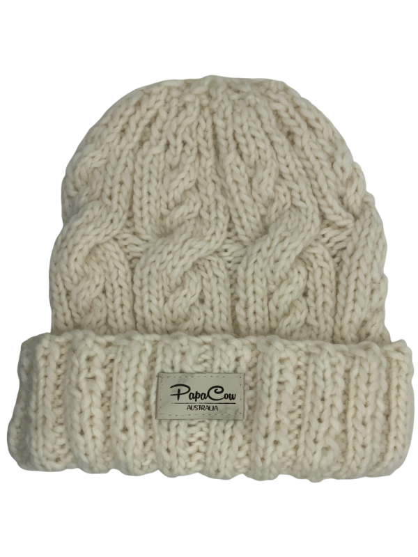 Soft Cream Cable Beanie