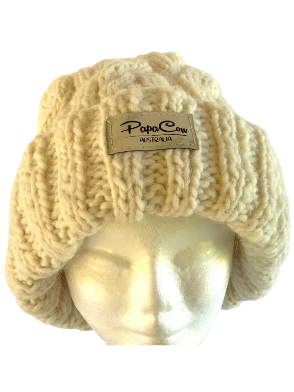Soft Cream Cable Beanie - Image 3