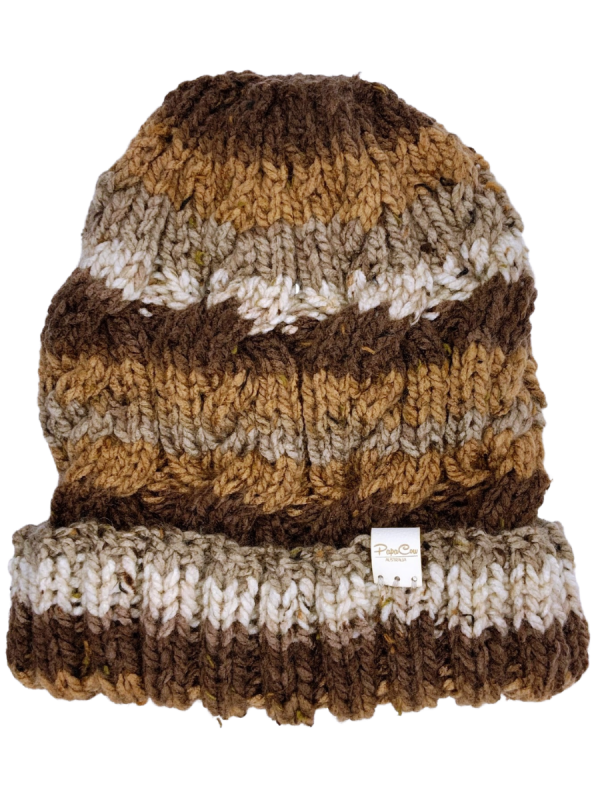 Mocha Chocolate Cable Beanie