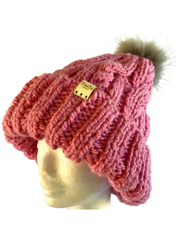 Snapdragon Pink Cable Beanie - Image 3