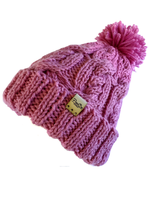 Sugar Rose Pink Cable Beanie