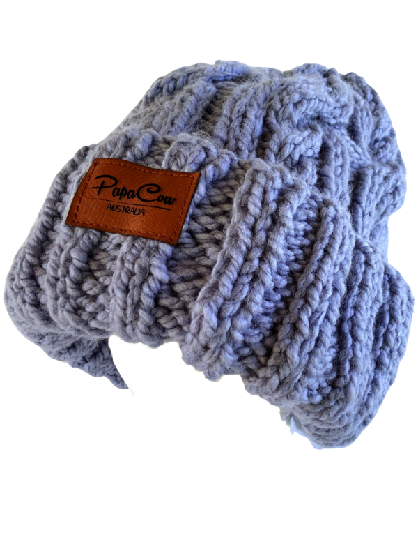 Dolphin Blue Cable Beanie - Image 2