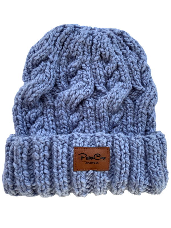 Dolphin Blue Cable Beanie - Image 3
