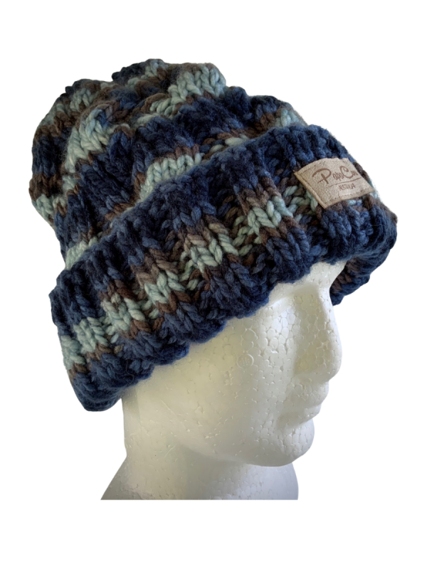 Ocean/Mocha Cable Beanie - Image 2