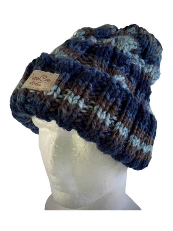 Ocean/Mocha Cable Beanie