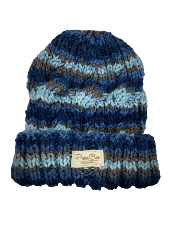 Ocean/Mocha Cable Beanie - Image 3