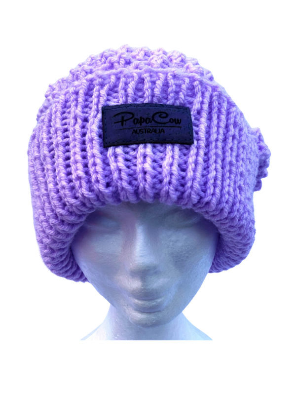 Violet Slouchy Beanie - Image 4