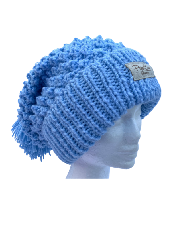 Sky Blue Slouchy Beanie - Image 2