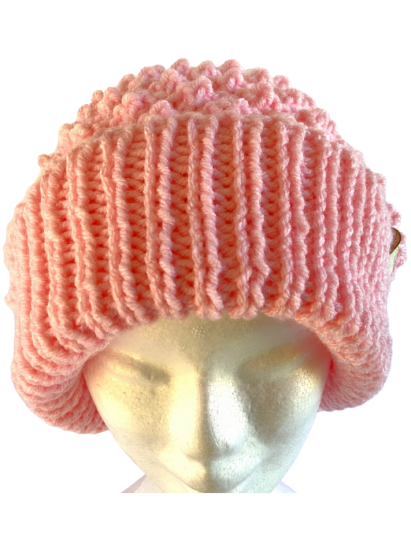 Taffy Pink Slouchy Pom Pom Beanie - Image 3