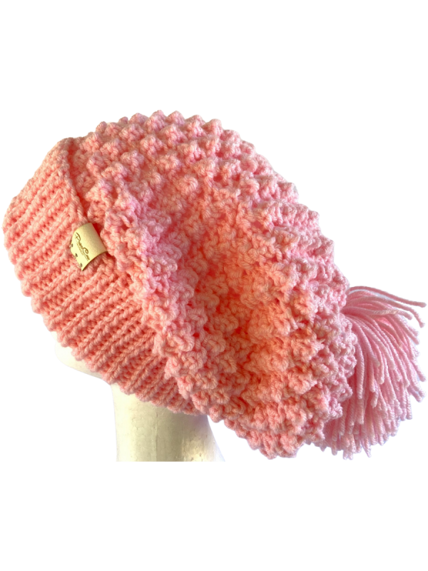 Taffy Pink Slouchy Pom Pom Beanie