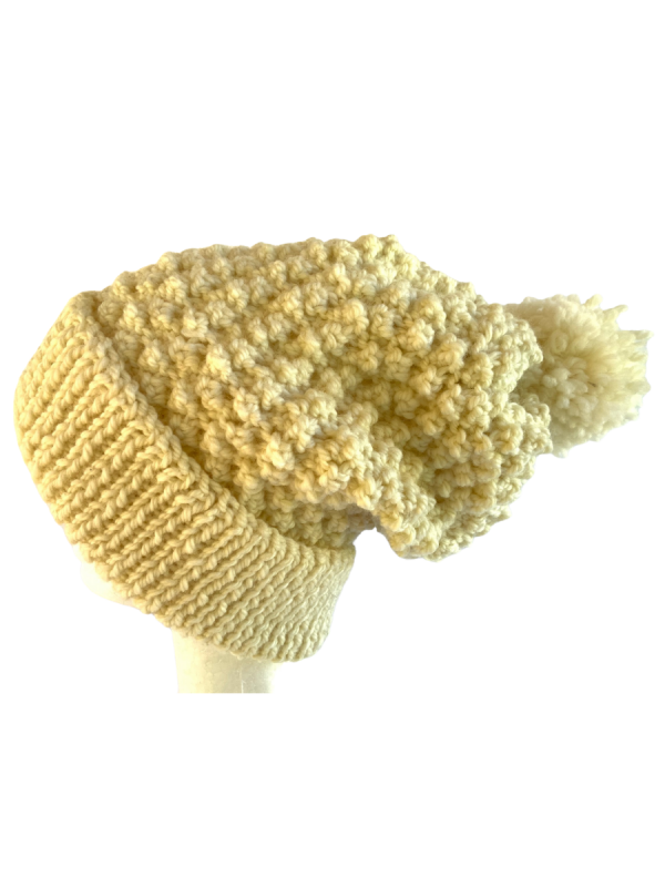 Daisy Slouchy Pom Pom Beanie - Image 2
