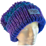 Blue/Purple Slouchy Beanie - Image 2