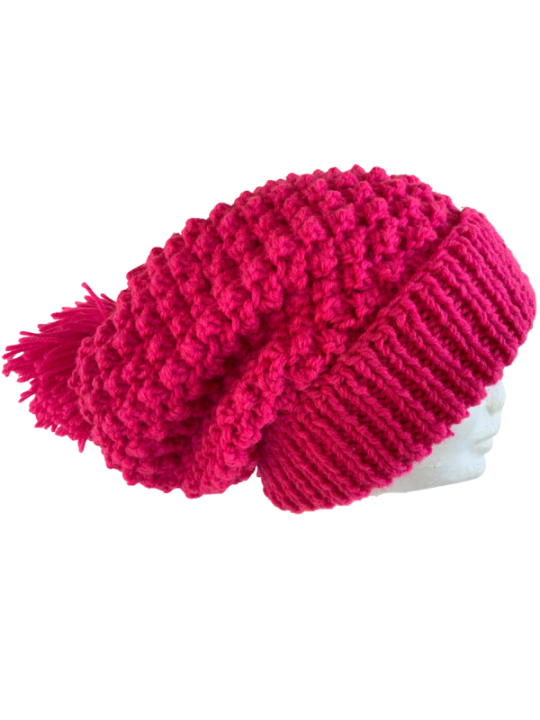 Bubblegum Pink Slouchy Beanie - Image 2