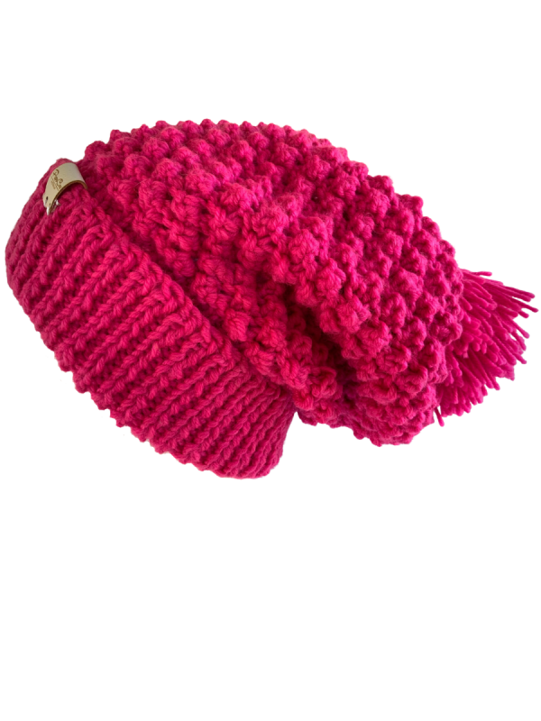Bubblegum Pink Slouchy Beanie - Image 3