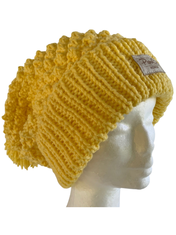 Daffodil Yellow Slouchy Beanie - Image 3