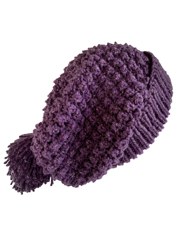 Grape Shimmer Slouchy Beanie - Image 2