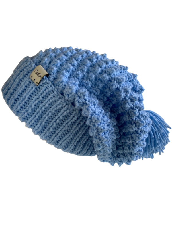 Carolina Blue Slouchy Pom Pom Beanie
