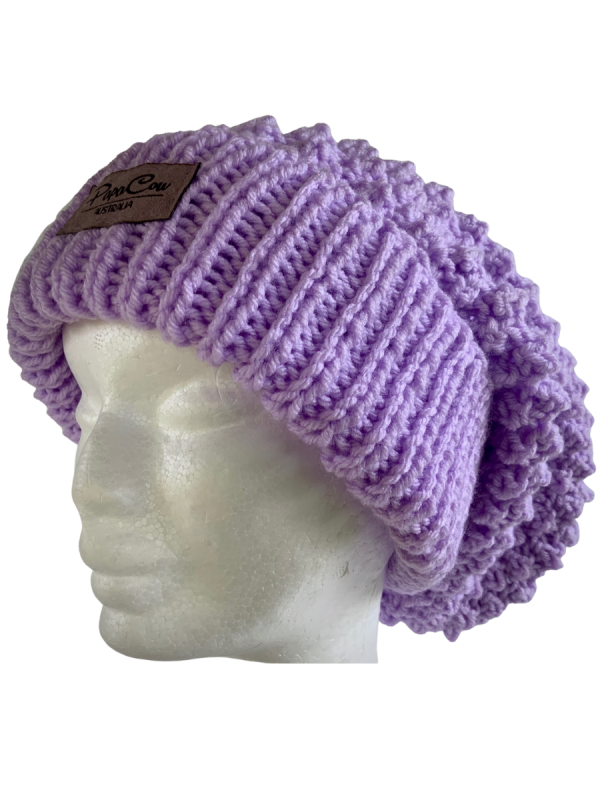 Periwinkle Slouchy Pom Pom Beanie - Image 3