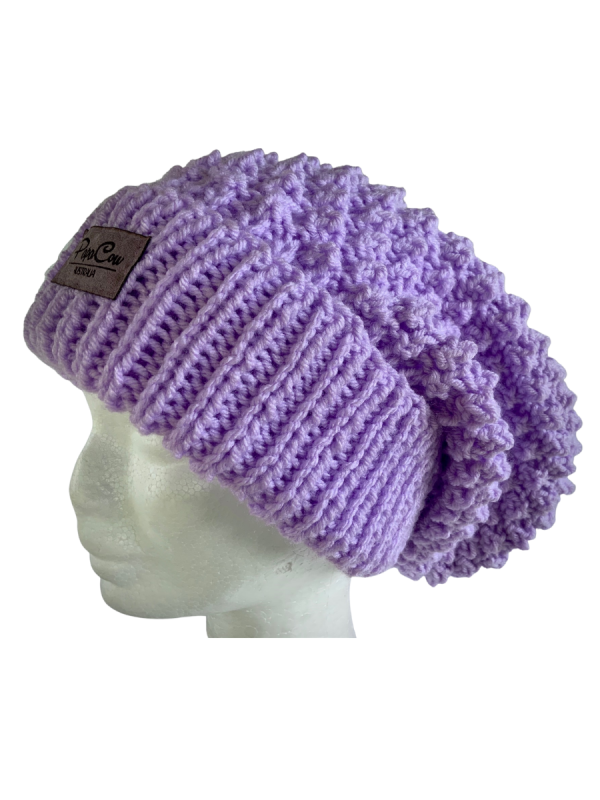 Periwinkle Slouchy Pom Pom Beanie - Image 4