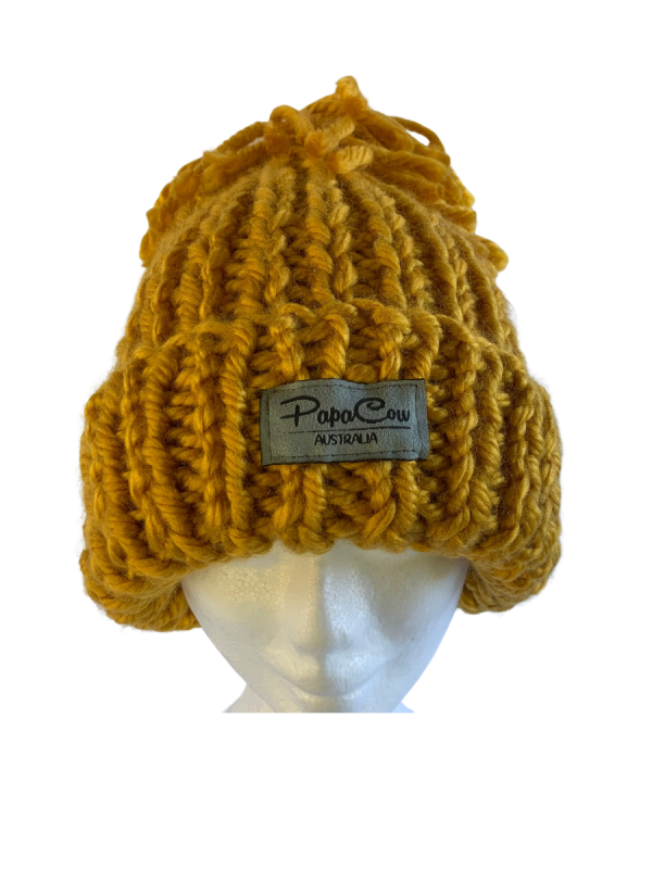 Tuscan Sun Yellow Ribbed Beanie - Image 2