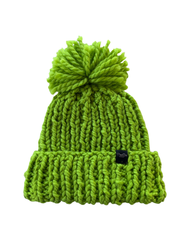 Lime Green Ribbed Beanie - Image 3
