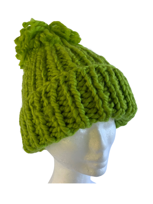 Lime Green Ribbed Beanie - Image 5