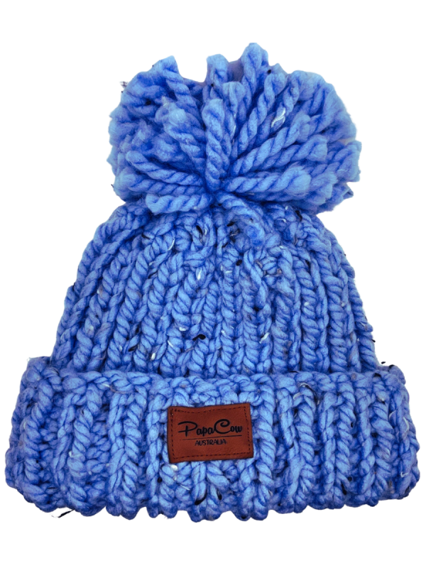 Stream Tweed Pom Pom Ribbed Beanie