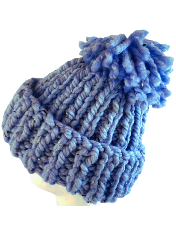 Stream Tweed Pom Pom Ribbed Beanie - Image 2
