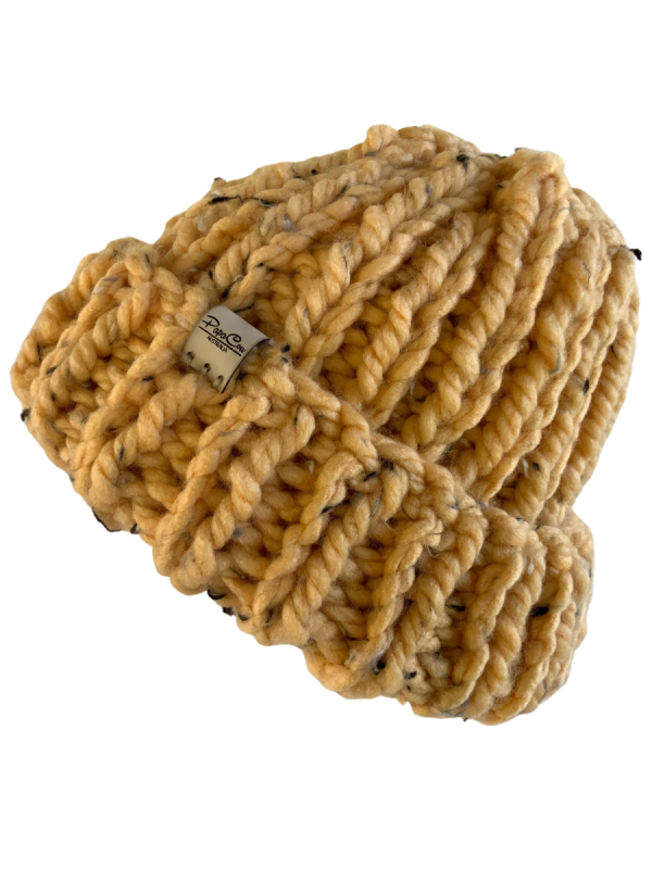 Apricot Tweed Ribbed Beanie
