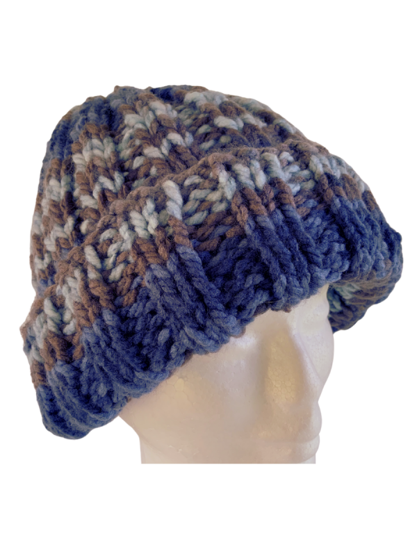 Stormy Blue Ribbed Beanie - Image 2